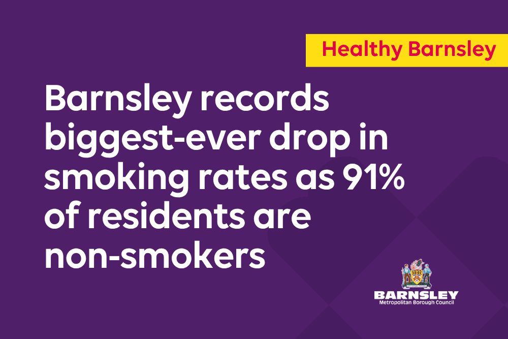 Barnsley Smoking Rate Falls to 8.9%, Lowest in South Yorkshire — Barnsley news photo (Barnsley Council)