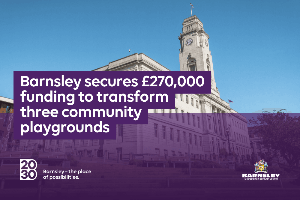Barnsley secures £270,000 funding to transform three community playgrounds — Barnsley news photo (Barnsley Council)